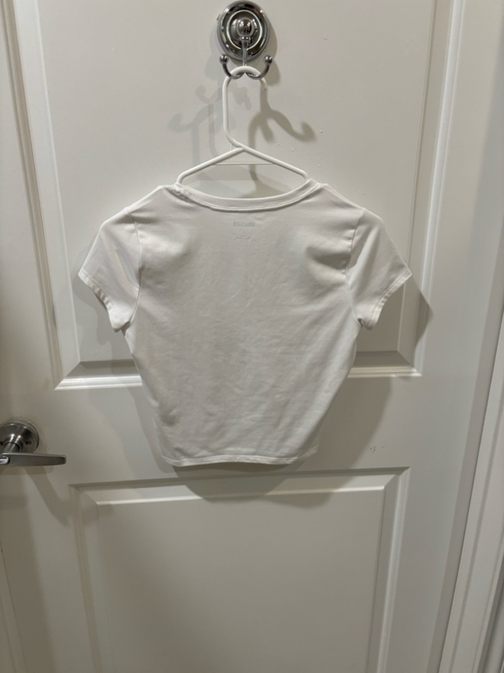 Hollister White Soft Strech Seamless Fabric Crew Baby Tee - Picture 5 of 5